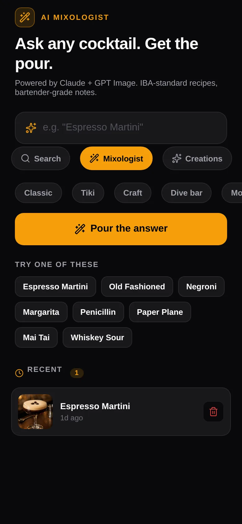 AI Mixologist
