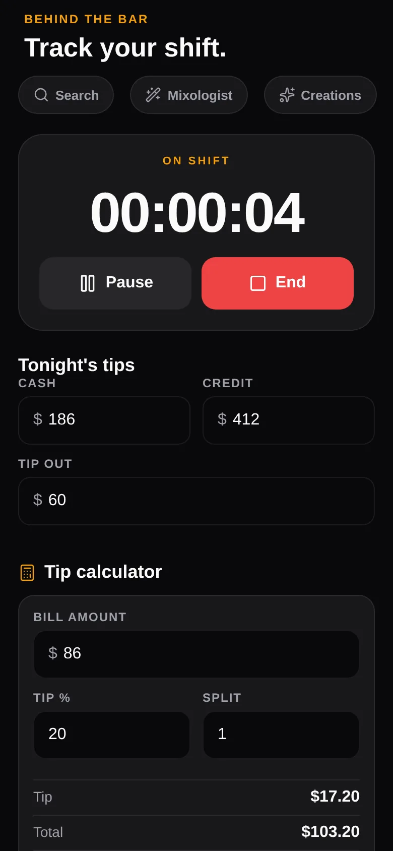 Shift timer